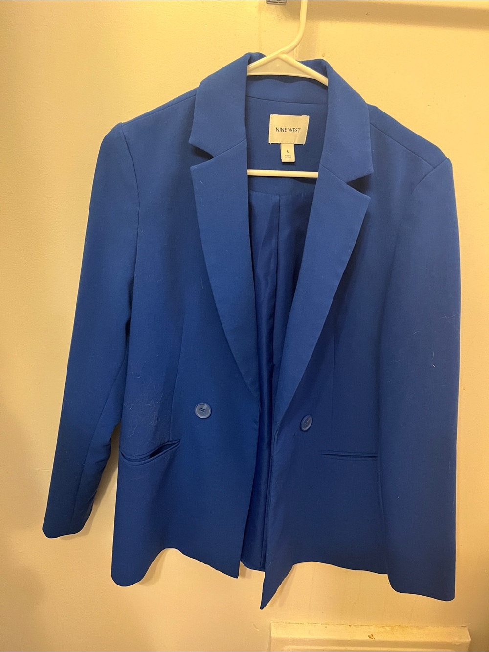 Nine West Cobalt Blue Double-Breasted Blazer